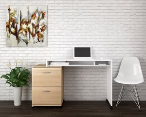 Ensemble de bureau à 2 pièces Essentials, érable/noir