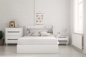 Aura Full Bedroom Set - 4 Pieces - White