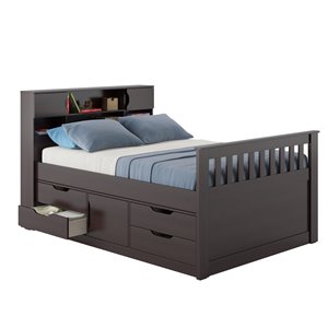 Full Captain Bed - Rich Espresso