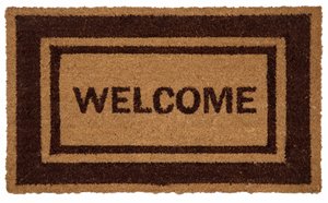 Welcome Printed Coco Door Mat - Brown Border - 18''x 30''