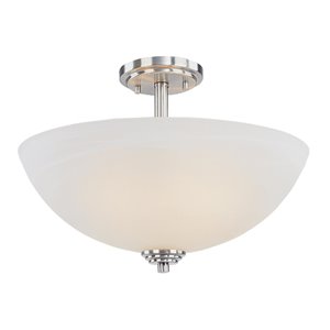Semi-plafonnier Chelsey, 3 lumières, Nickel brossé