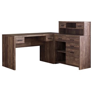 Bureau en bois recyclé, brun