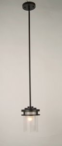 Suspension Madison 1 lumière, Bronze et verre clair