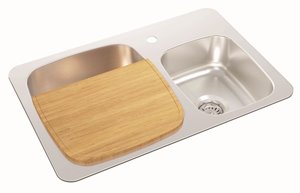 Planche à découper en bois d'hévéa, 29 cm x 37 cm