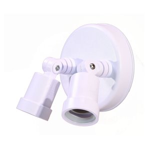 Polycarbonate Adjustable 2-Light Floodlight in Gloss White