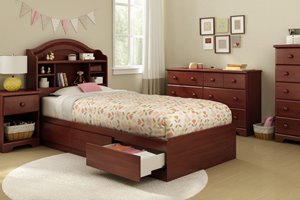 Lit matelot avec 3 tiroirs Summer Breeze, cerisier royal