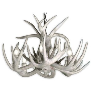 Canadian Antler Designs WhiteTail Gray 6-Light Antler Chandelier