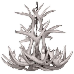 Canadian Antler Designs WhiteTail Gray 8-Light Antler Chandelier