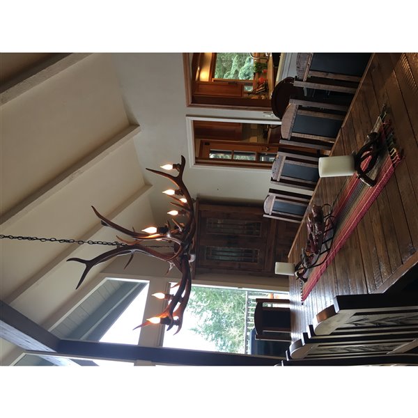 Canadian Antler Designs Reproduction Brown 12Light Elk Antler