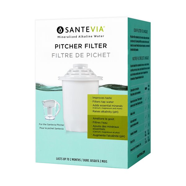 Filtre de pichet à eau alkaline Santevia(MD) , 1 pk, blanc