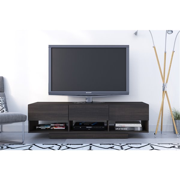 Nexera Rustik 60 In Ebony 3 Drawer Tv Stand 105130 Rona