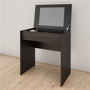 Nexera Dark Finish 30.75-in x 29.75-in Black/Ebony Vanity and Writing Desk