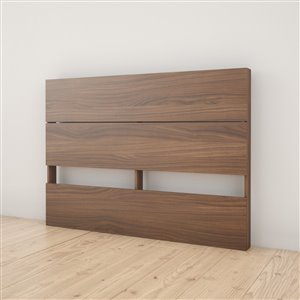 Nexera 40-In x 55.25-In Full Size Plank Effect Walnut Laminate Headboard