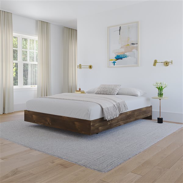 Nexera Truffle 76-in x 55.25-in Full Size Platform Bed