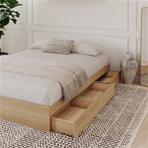 Nexera Bed with 3-Drawer Laminate Natural Maple - Queen