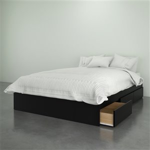 Nexera Avenue Black 3 Drawer 76-in x 56-in Full Size Bed