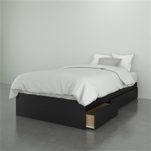 Nexera Avenue Black 3 Drawer 76-in x 41.13-in Twin Size Bed