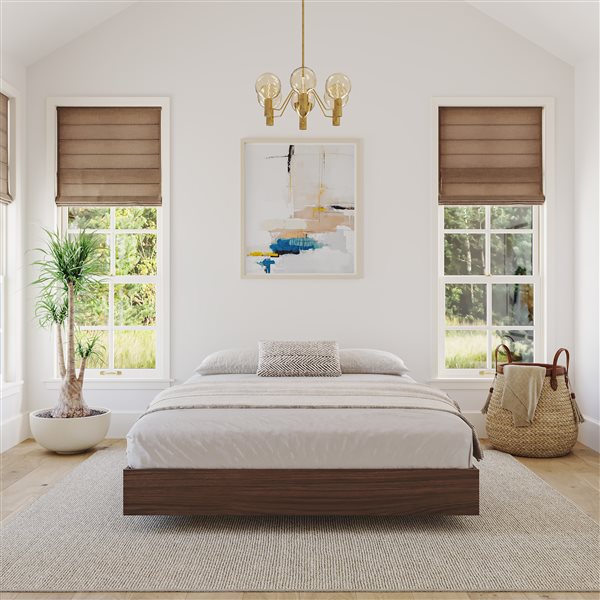 Nexera Platform Bed - Walnut - Queen Size