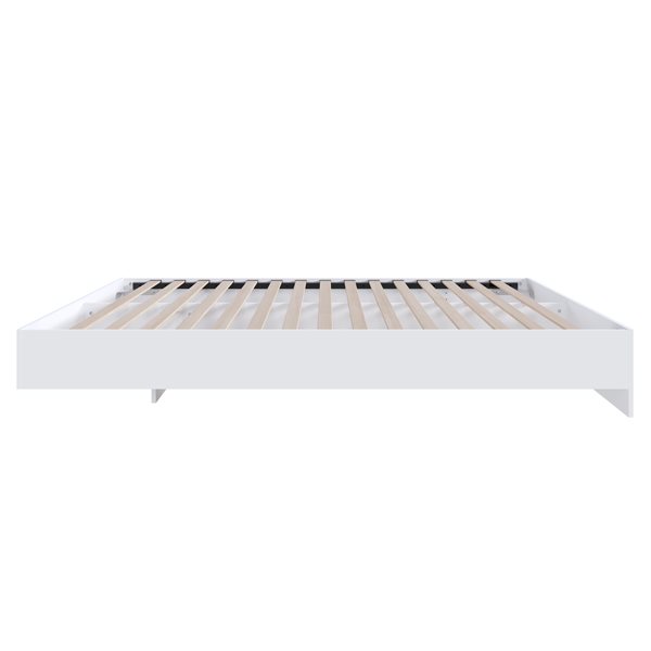 Grand lit plateforme Nexera, blanc