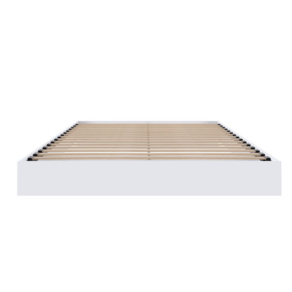 Grand lit plateforme Nexera, blanc