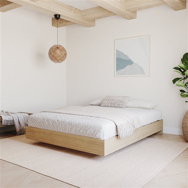 Nexera Natural Maple 76-in x 55.25-in Full Size Platform Bed