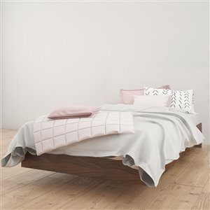 Nexera Walnut 76-in x 41.13-in Twin Size Platform Bed