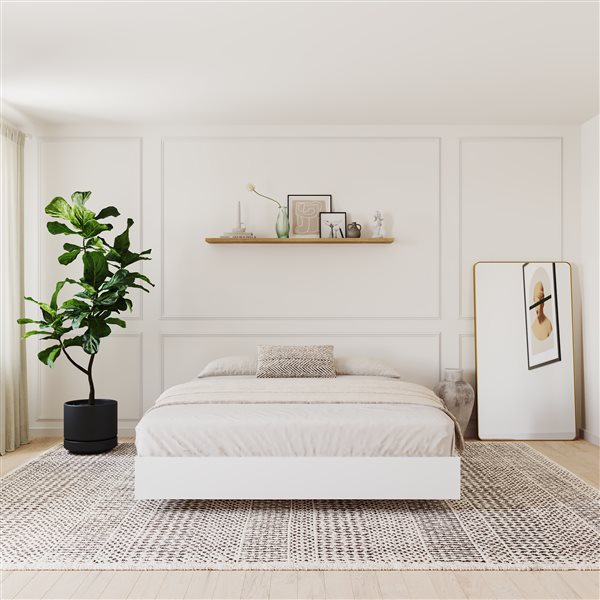 Nexera White 76-in x 41.13-in Twin Size Platform Bed