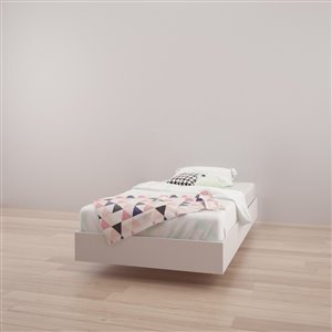 Nexera White 76-in x 41.13-in Twin Size Platform Bed