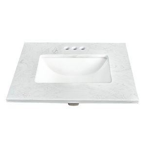 Foremost Ariston 25-in White Engineered Stone Top 4-in Centreset