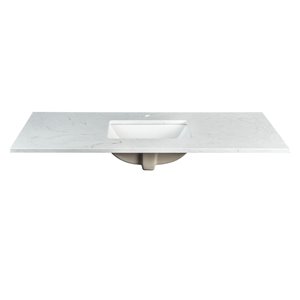 Foremost Ariston 49-in White Engineered Stone Top Single Hole