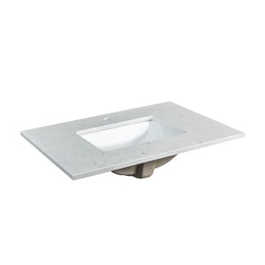 Foremost Ariston 31-in White Engineered Stone Top Single Hole