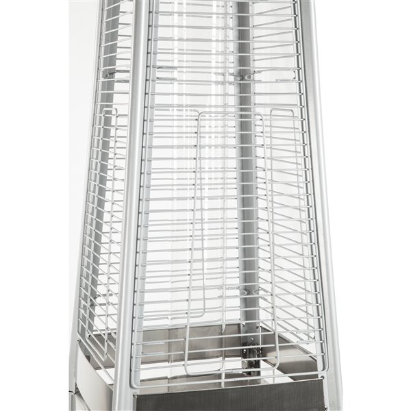 Paramount Glass Stainless Steel Propane Patio Heater 17-in x 17-in x 87-in