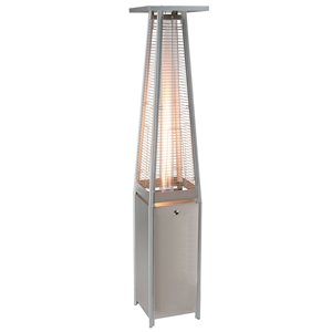 Paramount Glass Stainless Steel Propane Patio Heater 17-in x 17-in x 87-in