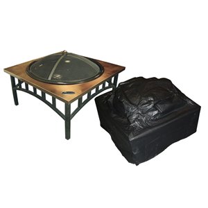 Paramount Black Outdoor Square Firepit Cover