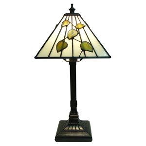 Lampe de table Mission, style Tiffany, 7 po x 14,5 po