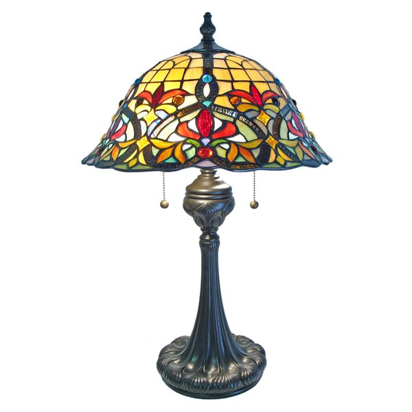 Fine Art Lighting Ltd. Tiffany 24-in Vintage Bronze 2-Light Table Lamp ...