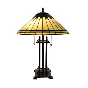 Fine Art Lighting Ltd. Tiffany Style 24-in Vintage Bronze 2-Light Table Lamp