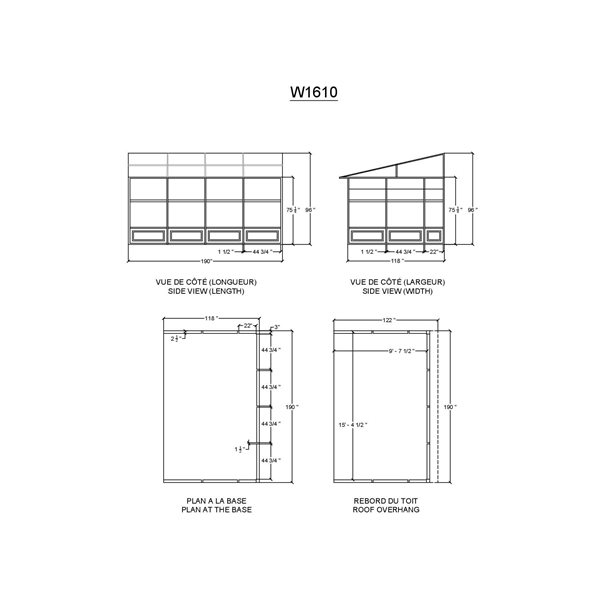 Florence Add-A-Room de Gazebo Penguin, 10 pi x 16 pi, gris