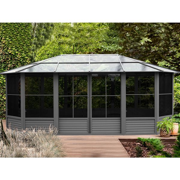 Gazebo Penguin 12 pix18 pi Solarium en gris