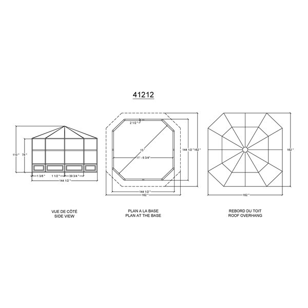 Gazebo Penguin Florence 12 x 12-ft Hexagon Polycarbonate-Roof Grey Aluminum Solarium