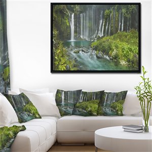 Toile imprimée encadrée, chutes Shiraito du Japon, 30" x 62"