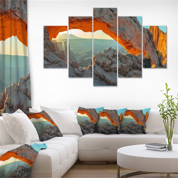 Toile imprimée,  Arche Mesa du Canyon, 32 po x 60 po, 5 panneaux