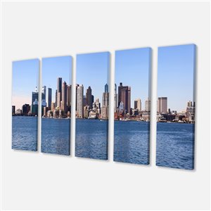 Boston Panorama Print on Canvas 28-in x 60-in 5 Panels Wall Art