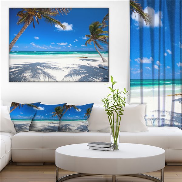 Tableau d'art, cocotiers sur la plage, 30 po x 40 po