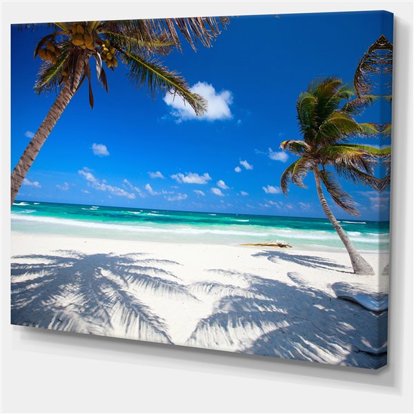 Tableau d'art, cocotiers sur la plage, 30 po x 40 po