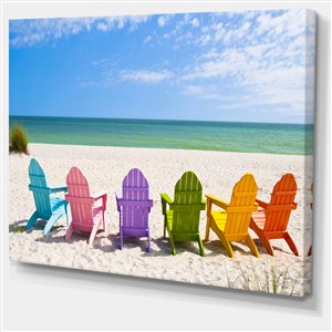 Tableau d'art, chaises de plage Adirondack, 30