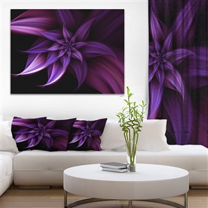 Designart Canada Purple Fractal Flower 30-in x 40-in Canvas Wall Art