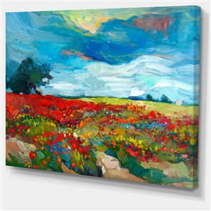 Designart Canada Flower Fields Print on Canvas 30-in x 40-in