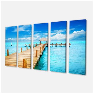Designart Canada Mexico Canvas Paint 28-in x 60-in 5 panel Wall Art