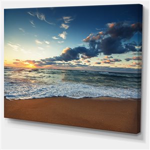 Designart Canada Sunrise Above the Ocean 30-in x 40-in Wall Art